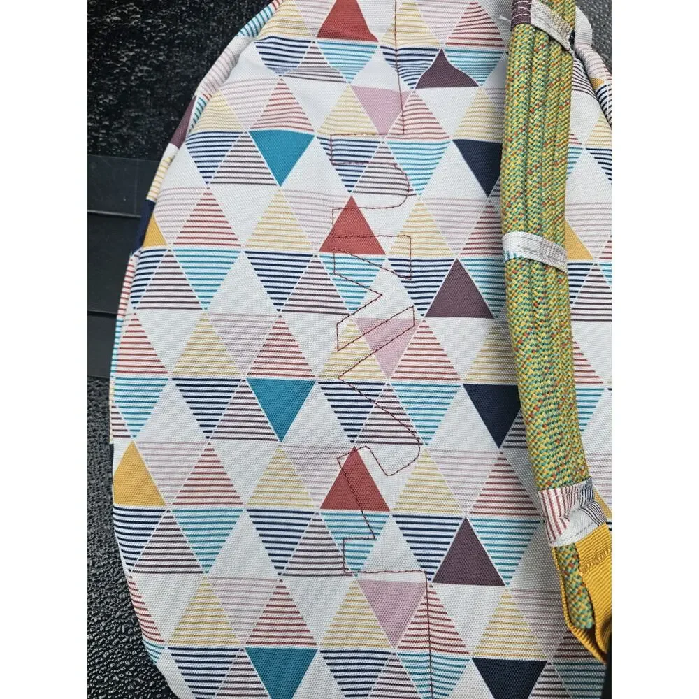KAVU Rope Sling Crossbody Bag Colorblock Medium Adjustable Strap Outer Pockets
